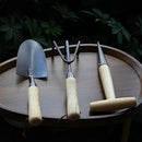 Japanese Gardening Tools Set, 3 Pcs Garden Tools Set, Nickel Plated Stainless Steel Heavy Duty Gardening Tools Kit, Hand Trowel, Dibble and Hand Rake by GreenHaven Gardens