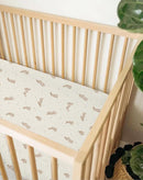 Muslin Bedside Bassinet Sheets 2 Pack, 33x20 Fitted Ultra Soft & Breathable Bedside Sleeper Sheets, Ideal for Baby Girl and Boy, Perfect for Newborns (Hopping Bunnies & Beige) by TinyTreasures Baby Boutique