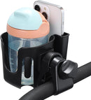 Accmor Stroller Cup Holder with Phone Holder, Bike Cup Holder, Universal Cup Holder for Uppababy Nuna Doona Strollers, 2-in-1 Cup Phone Holder for Stroller, Bike, Wheelchair, Walker, Scooter by TinyTreasures Baby Boutique