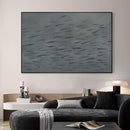SIGNWIN 46"x72" Extra Large Framed Wall Art Gray School of Fish Minimalist Ocean-Inspired Marine Life Illustration for Home Living Room Bedroom Decor (Frame Assembly Required) by CozyNest Decor