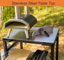 NUUK Double-Shelf Movable Outdoor Pizza Oven Table, 24" x 30" Stainless Steel Commercial Multifunctional Food Prep Worktable with Drawer on Wheels by CozyNest Decor
