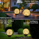 Beautyard Solar Globe Lights Outdoor Large Garden Decor USB Charged 4.72" Diameter 40LED 1000mAh Solar Lights Cracked Glass Globe Power Yard Patio Garden (4.72'' Large 2 Pack Warm White) by GreenHaven Gardens