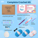 Mewaii Microwavable Heatable Manta Ray Crochet Kit for Beginners Level 2 with 40% Extra Eco-Friendly Pre-Started Easy Yarn, Step-by-Step Video Tutorials for Adults and Kids by TinyTreasures Baby Boutique
