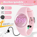 Kids Watches for Girls Boys Digital Sport Watch with Step Counter Pedometer Vibration Alarm Clock, No App Waterproof Fitness Tracker Kids Watch Boys Girls Teens Students Ages 5-16 by TinyTreasures Baby Boutique