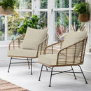 Favoyard Outdoor Seat Cushion Set 19 x 19 Inch Waterproof & Fade Resistant Patio Furniture Cushions with Removable Cover Deep Seat & Back Cushion with Handle and Adjustable Straps for Chair Sofa Couch by GreenHaven Gardens
