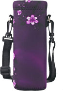 RICHEN Neoprene Water Bottle Carrier Bag with Adjustable Shoulder Strap,Insulated Water Bottle Cover for Stainless Steel/Glass/Plastic Bottles by TinyTreasures Baby Boutique