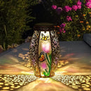 Solar Lanterns Outdoor Hanging Light - Solar Powered LED Butterfly Glass Lights Decorative Waterproof Tabletop Lampwith Hollowed-Out Design for Indoor Yard Table Patio Garden Pathway Holiday by GreenHaven Gardens
