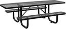 Global Industrial 8'L Rectangular Picnic Table, ADA Compliant, Expanded Metal, Black Thermoplastic Coating, Attached Benches, 1-1/2” Umbrella Pole Hole, Outdoor-Rated by GreenHaven Gardens