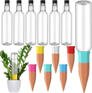 6 Sets Plant Watering Devices Include Terracotta Self Watering Spikes and 26 oz Plastic Bottles, Slow Release Vacation Insert Automatic Plant Waterer Device (Clear and Mixed Color) by GreenHaven Gardens