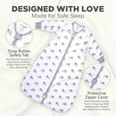 Mama Cheetah Baby Sleep Sack with Sleeves, 0.5 TOG Organic Cotton Wearable Blanket and Two-Way Zipper, Swaddle Transition Long Sleeve Sleeping Bag for Newborn Infant Toddler, 12-18 Months by TinyTreasures Baby Boutique