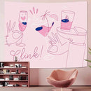 Lunerfex Y2K Tapestry Pink Party Wall Tapestry, Cute Tapestries for Bedroom Funny Tapestries Wall Hanging for Bedroom Living Room Decor Pink-2 44"x60" by CozyNest Decor