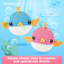 Crochet Kit for Beginners, Learn to Crochet, Include Easy Knitting Soft Yarn, Step-by-Step Video Tutorial, Hook, Holiday Birthday Gift for Adults and Kids(2 Pack Blowfish) by TinyTreasures Baby Boutique