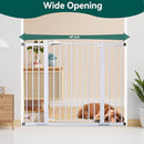 BABELIO 36" Tall Baby Gate, 29-48" Auto Close Pressure Mounted Dog Gate for Stairs, Doorways & Hallway, Protector Basics Easy Walk Thru Pet Gate, Metal Child Gate with 2*Y Spindle Rods, White by TinyTreasures Baby Boutique