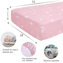 UOMNY Crib Bedding Set for Girls - Pink Baby Nursery Sets 3 Pieces Quilt Comforter Fitted Sheet Toddler Pillowcase Soft Star by TinyTreasures Baby Boutique