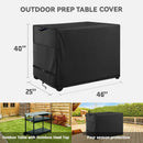 Outdoor Prep Table Cover- Heavy Duty Waterproof Cover for Outdoor Stainless Steel Table,Compatible with 46 inch Outdoor Utility Cart and Storage Cabinet Black by GreenHaven Gardens