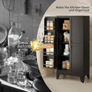 51" H Metal Kitchen Pantry Storage Cabinet, Freestanding Cupboard Storage Cabinet with Doors and Adjustable Shelves, Large Stand Up Food Cupboard for Living Room, Dinning Room, Black by CozyNest Decor