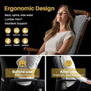 YZ HOME Rocking Chair Cushion, Set of Thicken Seat & Back Chair Cushions with Memory Foam, Non-Slip Chair Pad with Ties for for Indoor&Outdoor Rocker, Light Grey, 22x17x5/17x17x5 by CozyNest Decor