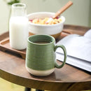 Hasense Stoneware Coffee Mugs Set of 6, 15 Oz Large Coffee Cups with Handle, Tea Mugs for Men and Women, Modern Coffee Mug for Cappuccino, Milk, Cocoa, Microwave & Dishwasher Safe, Green by CozyNest Decor