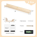 Fun Memories Picture Ledge Shelf for Wall, 36 inch Pine Wood Nursery Book Shelves Set of 2- Wall Book Shelves for Kids Room, Home Decor - Kitchen Spice-Natural by TinyTreasures Baby Boutique