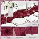 Burgundy 6 Pack Cheesecloth Table Runner 10FT Rustic Gauze Cheese Cloth Table Runner for Wedding Bridal Baby Shower Table Decor 20 x 120 Inch Long Boho Fabric Sheer Birthday Party Table Decorations by CozyNest Decor
