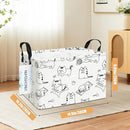 LANGYASHAN Rectangular Storage Bin Collapse Canvas Fabric Cartoon Storage Basket with Handles for Organizing Home Kitchen Boys and Girls Toys Office Closet Shelf Baskets (Rec Cat) by TinyTreasures Baby Boutique