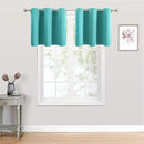 ChrisDowa Small Kitchen Valances for Windows - Grommet Short Thermal Insulated Room Darkening Window Valances Curtains for Living Room (2 Panels, Teal, 52 x 18 Inch) by CozyNest Decor
