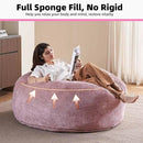 4FT Large Bean Bag Chairs,Big Adult Size Memory Foam Beanbags with Filler Included,Machine Washable Corduroy Cover,Ultra Soft Plush Gaming Bing Bag Puff Chair for Dorm, Living Room & Bedroom (Pink) by CozyNest Decor