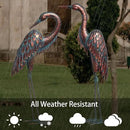 Kircust Metal Crane Statues - Set of 2 Bronze Heron Sculptures for Garden, Patio, or Yard Decor - 27.56" Tall Weatherproof Outdoor Art by GreenHaven Gardens