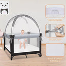 Pack N Play Tent - Mini Crib Tent to Keep Baby from Climbing Out - Crib Net to Keep Baby in - Pop Up Breathable Cribs Cover - Canopy with Upgrade Strong Mesh and Durable Zipper (Gray, Small) by TinyTreasures Baby Boutique
