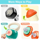 iPlay, iLearn Baby First Gym Rattle Set, Infant Dumbbell Weights Teething Rattles 3-6-12 Month, Newborn Workout Sensory Stroller Toy, Babies Birthday Shower Gift 5 7 8 9 10 Month Toddler Boy Girl-4PCS by TinyTreasures Baby Boutique