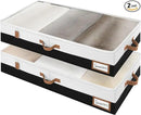 StorageWorks Large Under Bed Storage Containers with Handles and Label Holder, 2 Pack Ultra-thick Fabric Underbed Bins, Closet Organizer for Clothes, Blankets, Sweater by CozyNest Decor