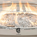 COSIEST Outdoor Propane Fire Pit Coffee Table w Gray 42 inch Round Base Patio Heater, CSA Certified, 50,000 BTU Stainless Steel Burner, Wind Guard, Transparent Gray Fire Glass, Rain Cover by GreenHaven Gardens