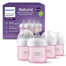 Philips Avent Natural Baby Bottles with Natural Response Nipples (Slow Flow, Flow 2), 4oz, Pink, 4-Pack, SCY900/14 by TinyTreasures Baby Boutique