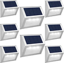 JSOT Solar Lights Outdoor for Deck,Waterproof Solar Garden Lights Decorative Outside Lamp for Walkway,Fence Post,Backyard,Railing,Wall,Pool,Step,Stairs 8 Lights Cool White by GreenHaven Gardens