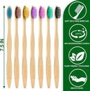 Biodegradable Bamboo Toothbrushes, 10 Piece BPA Free Soft Bristles Toothbrushes, Natural, Eco-Friendly, Green and Compostable (Multicolored Bristles) by TinyTreasures Baby Boutique