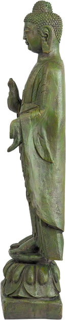 Design Toscano Enlightened One Asian Decor Indoor/Outdoor Garden Statue, 12 inches Wide, 40 inches Tall, Cast Stone Resin, Green Bronze Finish by GreenHaven Gardens