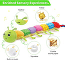 Baby Toys, Musical Plush Stuffed Toy for Newborn 0-3 0-6 3-6 6-12 Months Old, Animal Soft Rattle Sensory Toys with Teether for Tummy Time, Infant Boy& Girl Easter Gifts, Caterpillar by TinyTreasures Baby Boutique