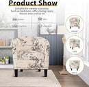 INZOY Modern Accent Chair with Ottoman for Small Space, Club Chair with Ottoman Set, Comfy Fabric Barrel Reading Chairs for Living Room Bedroom, Round Reading Chair with Foot Rest, Flower Pattern by CozyNest Decor