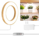 LORDEM 6.3” Bamboo Ceiling Grow Light for Indoor Plants, 72 LEDs Full Spectrum Plant Light, Corded, Halo Under Cabinet Growing Lamp with 4/8/12H Auto Timer, 4 Brightness Levels, Ideal for Pot Plants by GreenHaven Gardens
