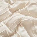 Tufted Ruffle Crib Bedding Set 3 Pieces Baby Boho Quilted Comforter with Fitted Sheet and Bed Skirt - Cute Ruffled Shabby Chic Baby Bedding Soft Blanket Design Cream White by TinyTreasures Baby Boutique