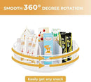 Snack Organizer - Versatile Snack Storage, Lazy Susan with Convenient Grab-and-Go Design, Metal Snack Holder for Home, Office, Breakroom, 11.85" L x 11.85" W x 4.17" H (White) by CozyNest Decor