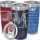 Custom Insulated Coffee Mug, Gift for Dad, Father’s Day Gift Ideas, Custom Cup for Men, Groomsmen Gift Idea, Personalized Tumbler with Text (Navy Blue, 20oz) by TinyTreasures Baby Boutique