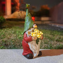 Garden Gnome Statue Outdoor Decor, Solar Garden Gnome Figurine Light, Resin Statues Sculpture for Patio Yard Lawn Outdoor Decorations by GreenHaven Gardens