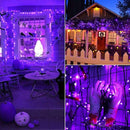 Brizled Purple Halloween Lights, 33ft 100 LED 5mm Wide Angle Halloween String Lights, 120V UL Certified Connectable Light String Purple Mini Light for Party Indoor Outdoor Tree Decoration, Black Wire by TinyTreasures Baby Boutique