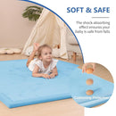 Baby Play Mat for Floor,1.3" Thick Memory foam Tummy Time Mat for Toddlers,Infants,kids,Water-Repellent Soft Nursery Rug,Extra Large Non Slip for Crawling&Yoga,Tatami Style for Living Room(Light Blue) by TinyTreasures Baby Boutique
