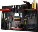 Wall Control Pegboard Organizer 4 ft. Metal Pegboard Standard Tool Storage Kit with Black Toolboard and Red Accessories by GreenHaven Gardens