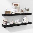 Fun Memories 36 Inch Floating Shelves - Deep Rustic Black Wooden Wall Shelves - Extra Deeper & Thicker Wall Mounted Storage Shelf for Bedroom, Kitchen, Farmhouse - 2 Pack, Rustic Black by CozyNest Decor