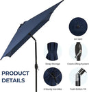 SUNVIVI OUTDOOR Patio Umbrella, 6.5' x 10' Rectangular Patio Umbrella, Metal Pole Square Outdoor Umbrella with Crank and Push Button Tilt, 6 Steel Ribs, Polyester Canopy by GreenHaven Gardens