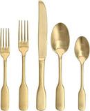 Fortessa Ashton 18/10 Stainless Steel, 20 Piece Flatware Set (Service for 4), Brushed Gold by CozyNest Decor