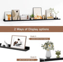Floating Picture Ledge Shelves for Wall Set of 2, 55 Inches Picture Shelf with Ledge, Nursery Book Shelf for Toys Storage Kids Bookshelf Wall Mounted Living Room Bedroom Decor Frames, Black by TinyTreasures Baby Boutique